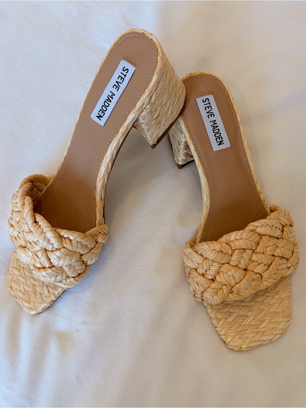 Steve Madden Braided Raffia Slide Sandals - 8.5 - Never Worn